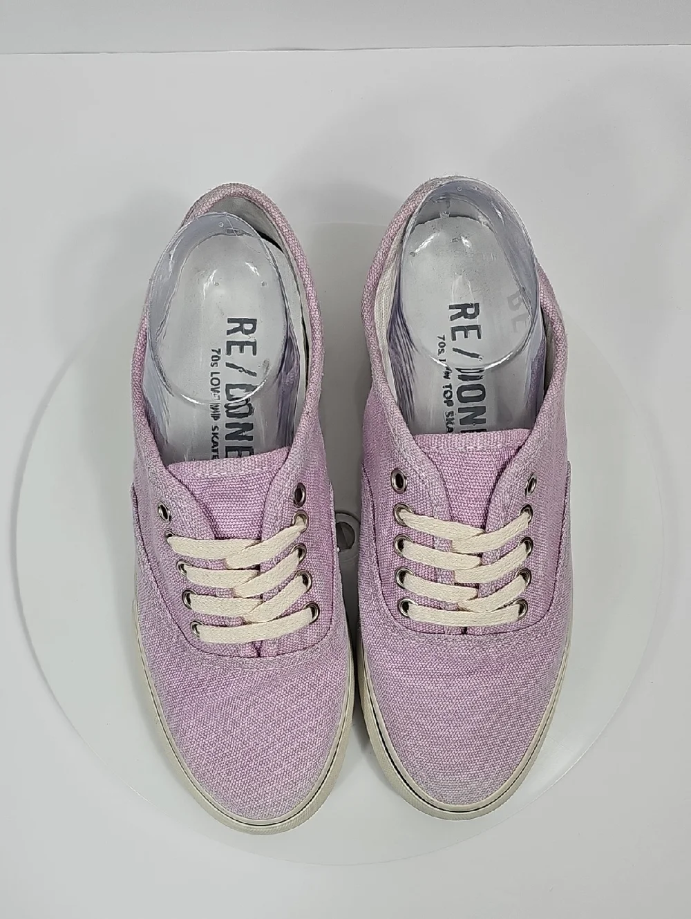 NWOT Re/Done 70s Low Top Skate Sneakers Faded Lilac Purple Canvas 40
